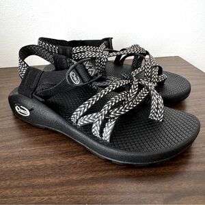 Chaco Black and White Patterned Strappy Sandals